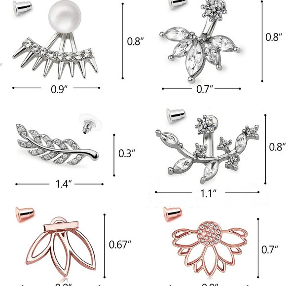 Fashion Hollow Lotus Flower Earrings Crystal Simple Chic Stud Earrings Set - Picture 6 of 7